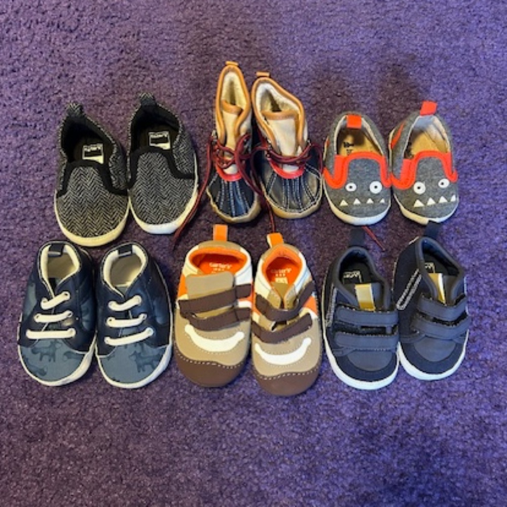 Lot of infant boy shoes (x6),   0-3months